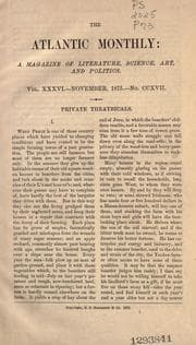 Tapa de Private theatricals