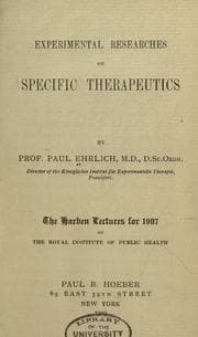 Tapa de Experimental researches on specific therapeutics