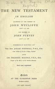 Tapa de The New Testament in English according to the version by John Wycliffe