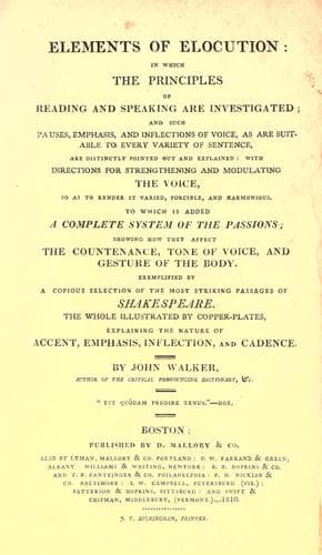 Tapa de Elements of elocution