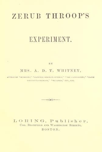 Tapa de Zerub Throop's experiment