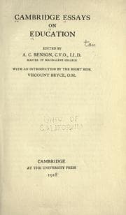 Tapa de Cambridge essays on education