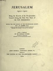 Tapa de Jerusalem, 1920-1922