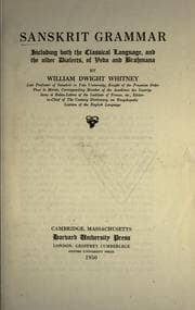Tapa de A Sanskrit grammar, including both the classical language, and the older dialects, of Veda and Brahmana