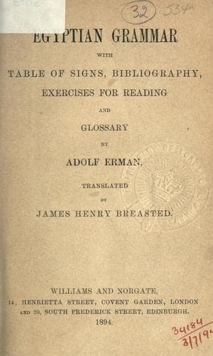 Tapa de Egyptian grammar