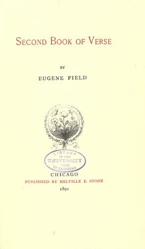 Tapa de Second book of verse