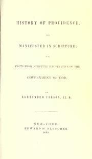 Tapa de History of providence, as manifested in scripture