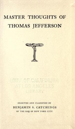 Tapa de Master thoughts of Thomas Jefferson