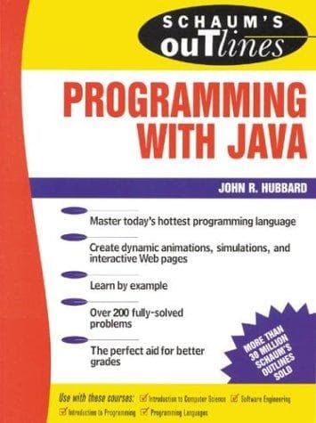 Tapa de Schaum's Outlines of Programming with Java