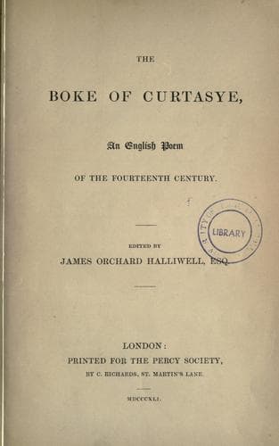 Tapa de The boke of curtasye, an English poem of the fourteenth century