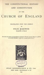 Tapa de The constitutional history and constitution of the Church of England