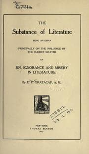 Tapa de The substance of literature