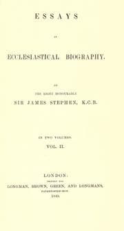 Tapa de Essays in ecclesiastical biography