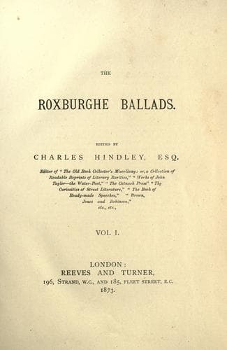Tapa de Roxburghe ballads