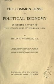 Tapa de The common sense of political econom
