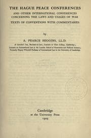 Tapa de The Hague peace conferences and other international conferences concerning the laws and usages of war