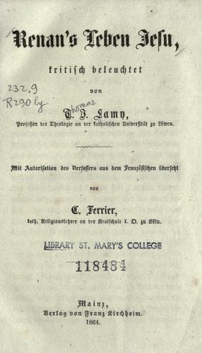 Tapa de Renan's Leben Jesu