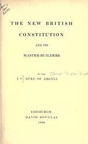 Tapa de The new British constitution and its master-builders
