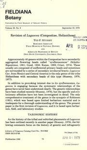 Tapa de Revision of Lagascea (Compositae, Heliantheae)