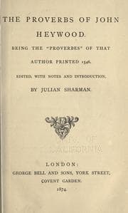 Tapa de The English Proverbs about English, England proverbs of John Heywood