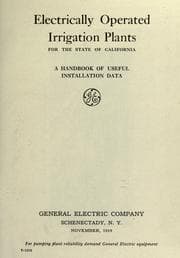 Tapa de Electrically operated irrigation plants for the state of California