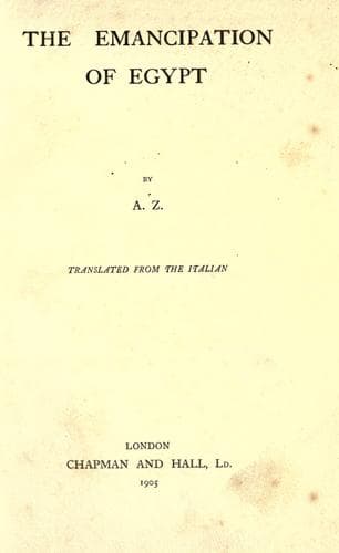 Tapa de The emancipation of Egypt