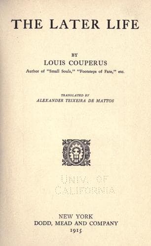 Tapa de The later life