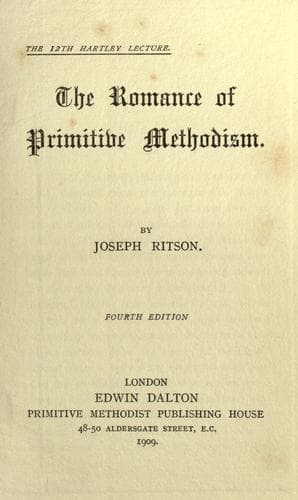 Tapa de The romance of Primitive Methodism