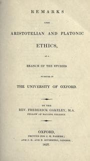 Tapa de Remarks upon Aristotelian and Platonic ethics