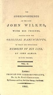 Tapa de The correspondence of the late John Wilkes