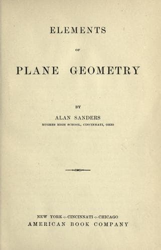 Tapa de Elements of plane geometry