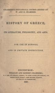 Tapa de History of Greece, its literature, philosophy, and arts