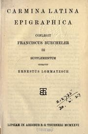 Tapa de Anthologia latina sive poesis latinae supplementum, ediderunt Franciscus Buecheler et Alexander Riese