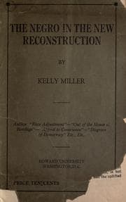 Tapa de The Negro in the new reconstruction