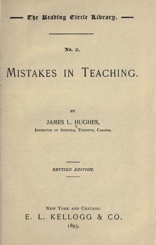 Tapa de Mistakes in teaching