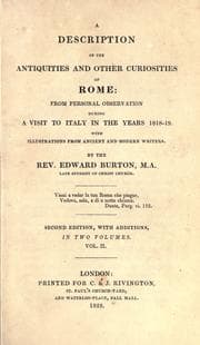 Tapa de A description of the antiquities and other curiosities of Rome