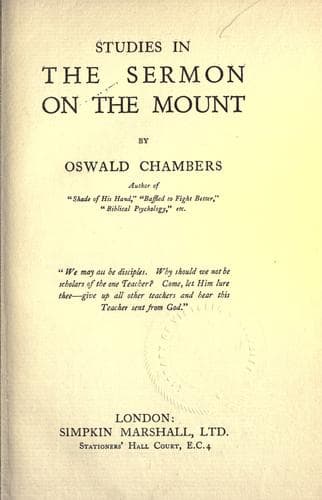 Tapa de Studies in the Sermon on the Mount