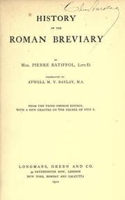 Tapa de History of the Roman breviary