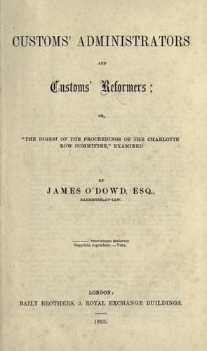Tapa de Customs' administrators and customs' reformers