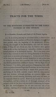 Tapa de On the mysticism attributed to the early fathers of the church