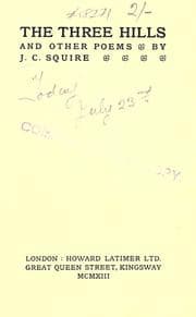 Tapa de The three hills and other poems