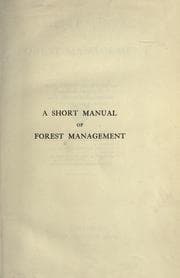 Tapa de A short manual of forest management