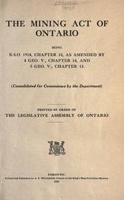 Tapa de The Mining act of Ontario