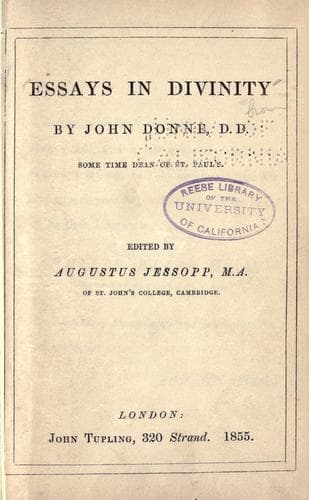 Tapa de Essays in divinity