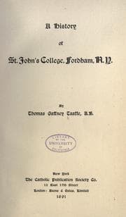 Tapa de A history of St. John's College, Fordham, N.Y.