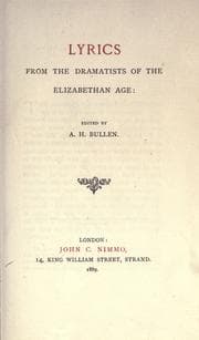 Tapa de Lyrics from the dramatists of the Elizabethan age