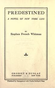 Tapa de Predestined, a novel of New York life