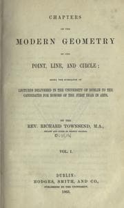 Tapa de Chapters on the modern geometry of the point, line, and circle
