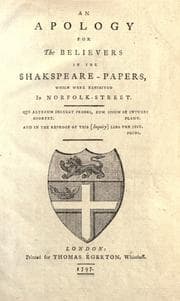 Tapa de An apology for the believers in the Shakspeare-papers