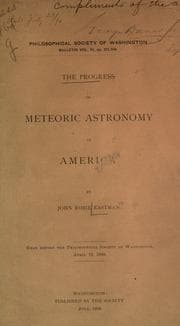 Tapa de The progress of meteoric astronomy in America